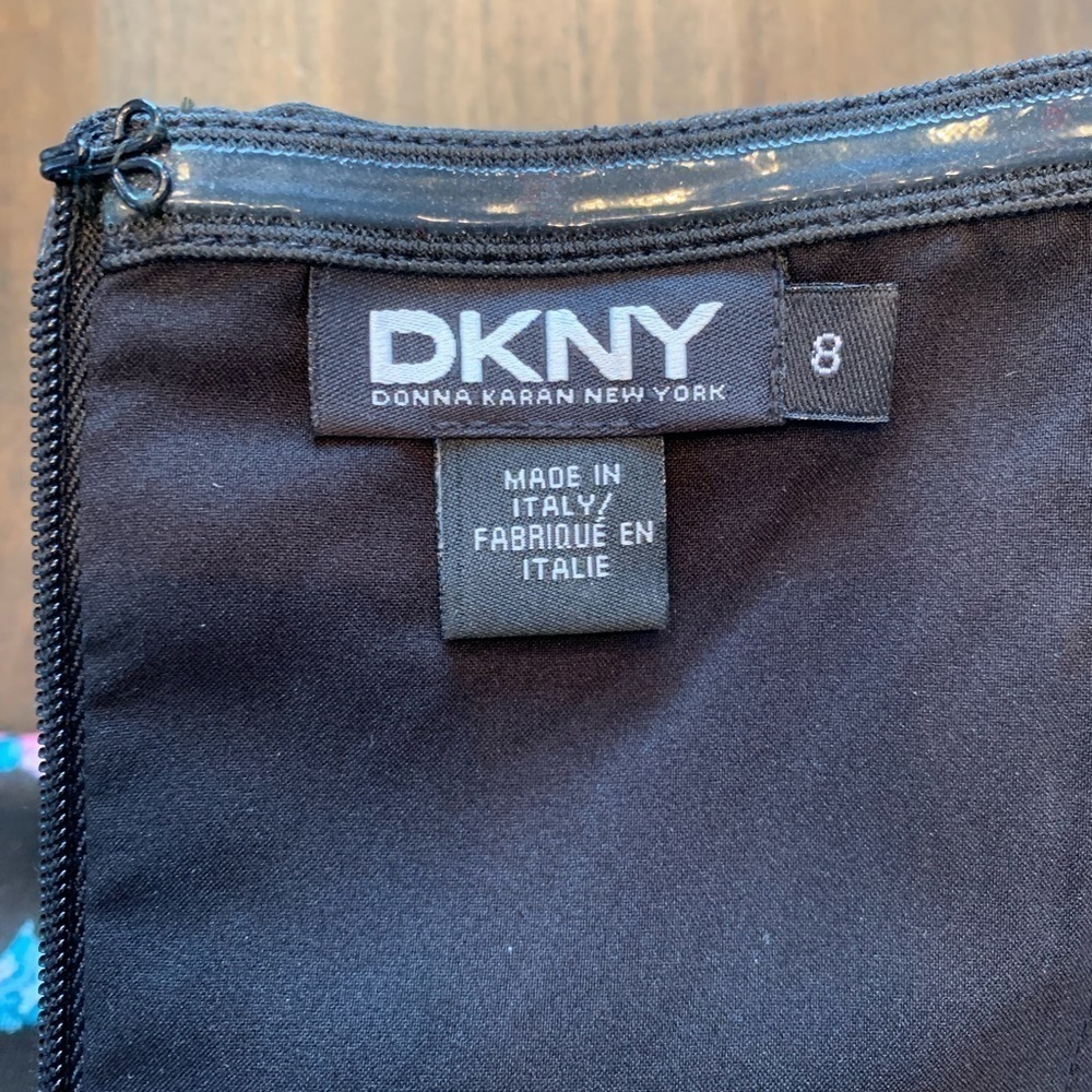 DKNY Strapless Dress Made in Italy Size 8 Black Pink Blue Flowers No Straps. - Picture 12 of 14
